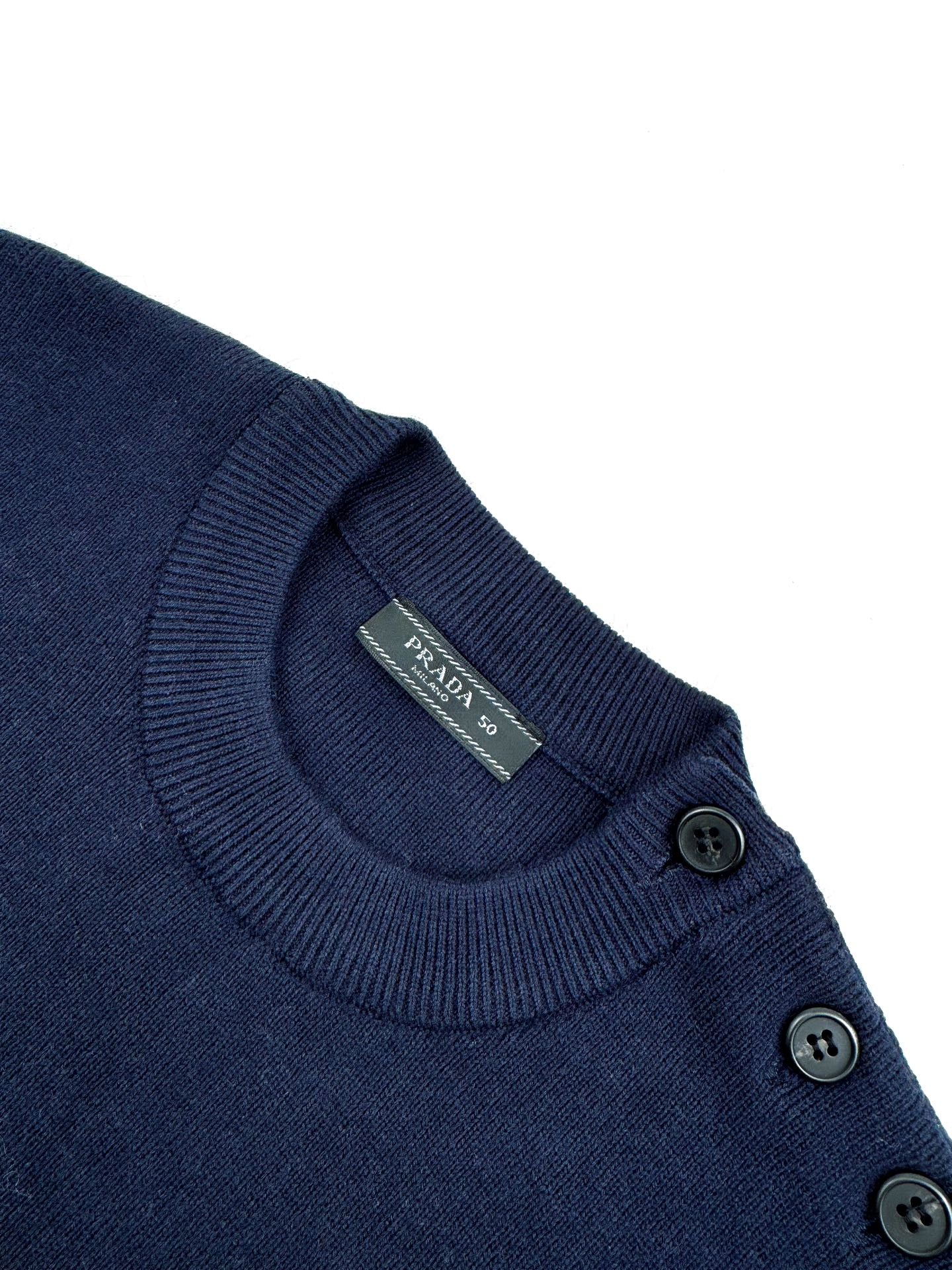 2026 New Triangle Brand Striped Embroidered Button-Side-Opening Jumper (25342-B35)