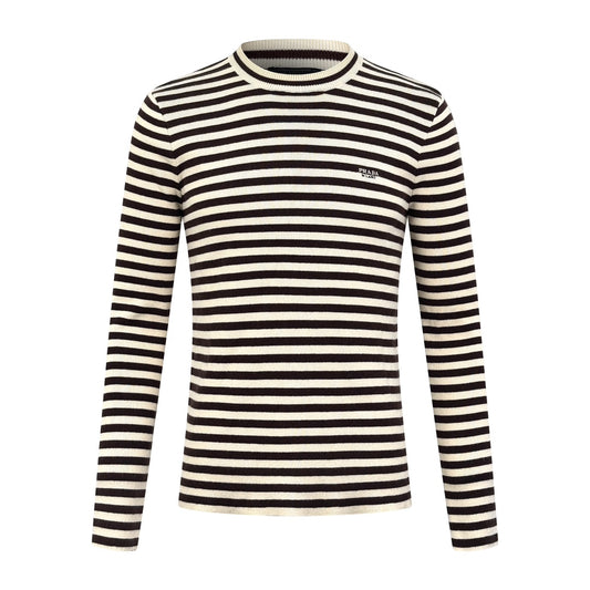 2026 New Triangle Brand Striped Embroidered Crew-Neck Jumper (25341-B30)