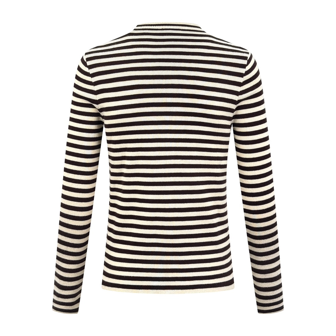 2026 New Triangle Brand Striped Embroidered Crew-Neck Jumper (25341-B30)