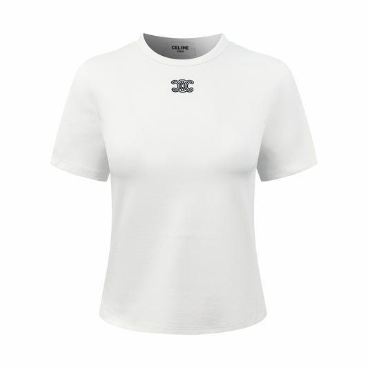 2026 Women’s Ce Logo Embroidered Short-Sleeved T-Shirt (EE401)