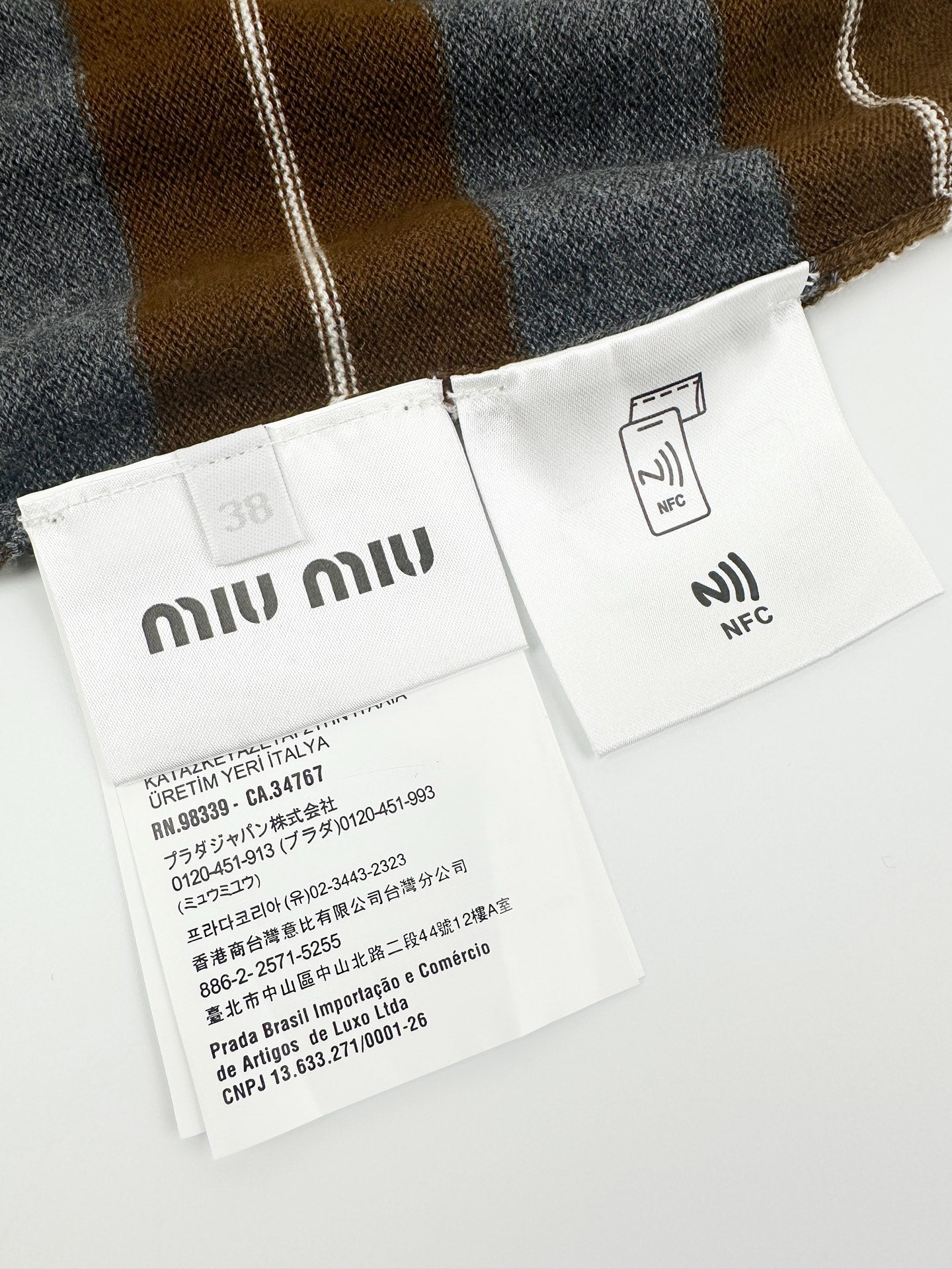 2026 Women’s MM Logo Jacquard Striped Jumper  (FF711)
