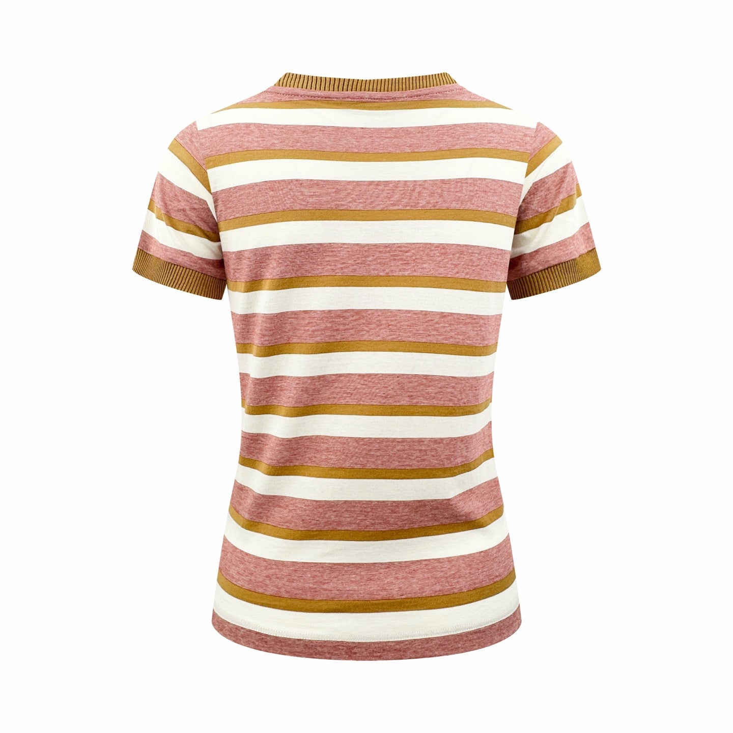 2026 Women’s Triangle Brand Logo Striped Short-Sleeved T-Shirt (FF709)