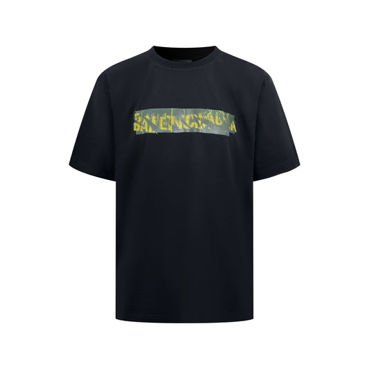 2026 New Balen Tape Graffiti Short-Sleeved T-Shirt (CC972-A20)
