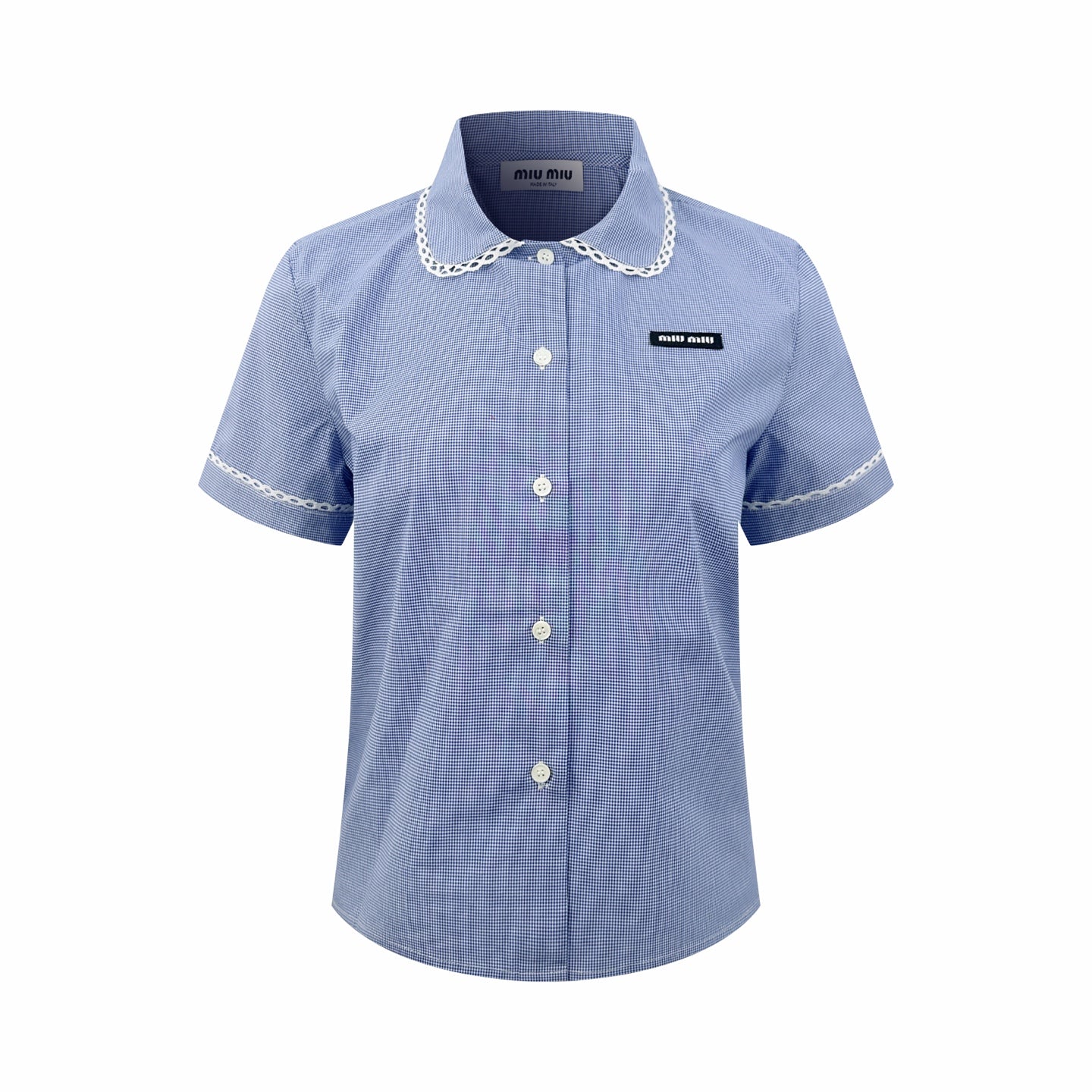 2026 Women’s MM Logo Check Short-Sleeved Shirt (FF723)
