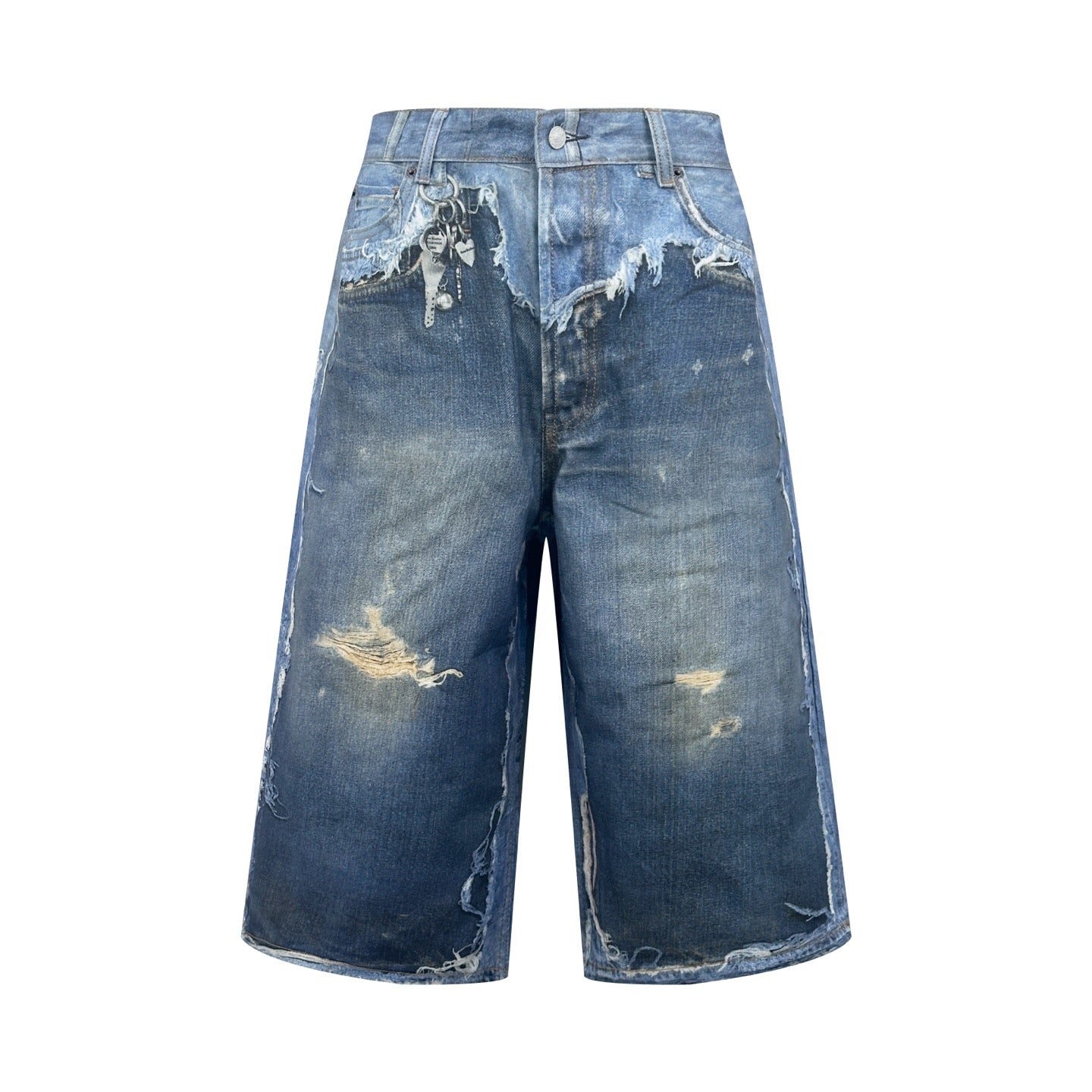 2026 Women’s Acn Optical Illusion Print Dyed Denim Shorts (FF721)