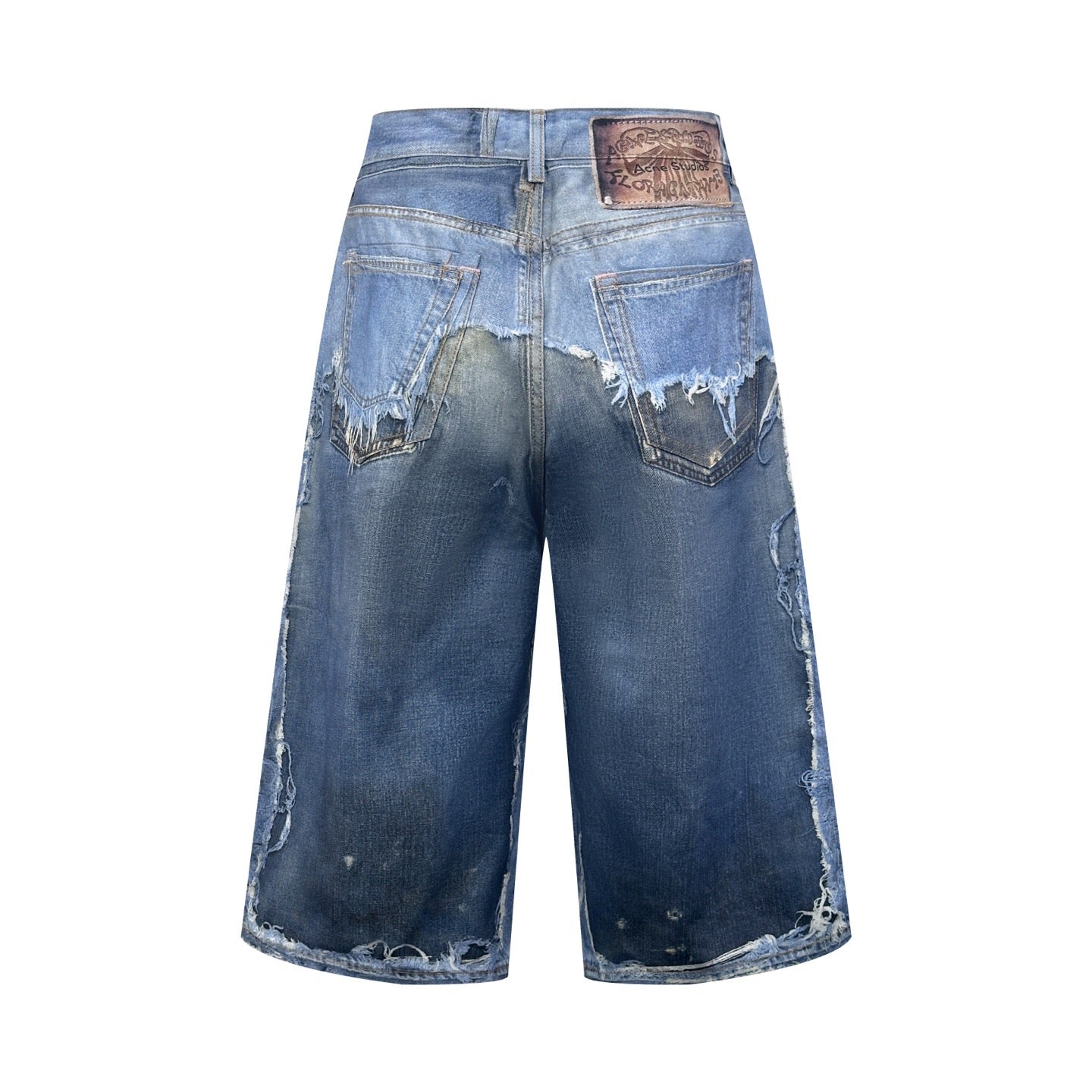 2026 Women’s Acn Optical Illusion Print Dyed Denim Shorts (FF721)