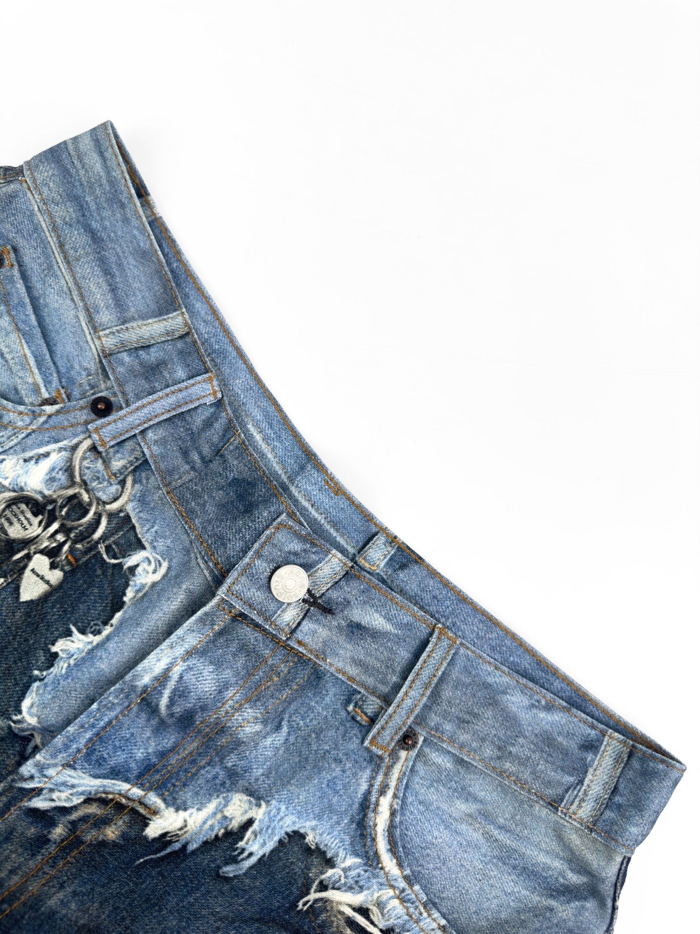 2026 Women’s Acn Optical Illusion Print Dyed Denim Shorts (FF721)