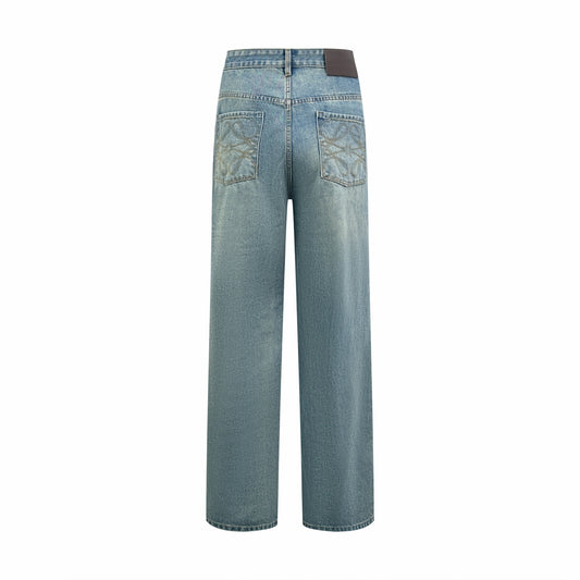 2026 Women’s Way Embroidered Leather-Tagged Jeans (EE414)