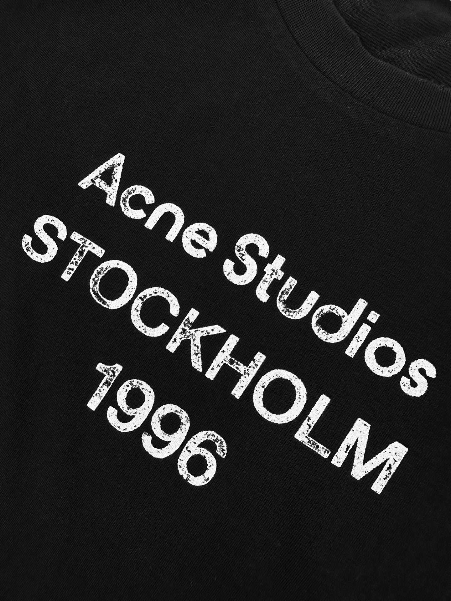 2026 Women’s Acn Short-Sleeved T-Shirt with Screen-Printed Distressed Logo (FF731)
