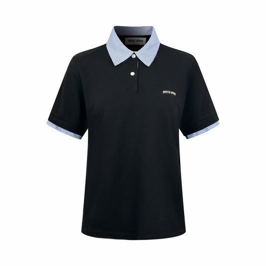2026 Women’s MM Colour-Blocked Collared Polo Shirt (FF713)