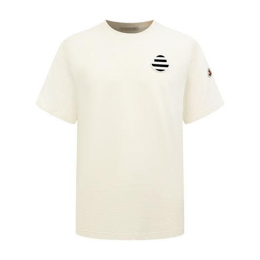 2026 New Mon Striped Logo Patch Short-Sleeved T-Shirt (AA612-A10)