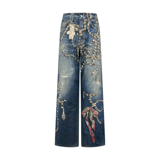 2026 New Acn Optical Illusion Print Distressed Denim Trousers (BB851-C05)