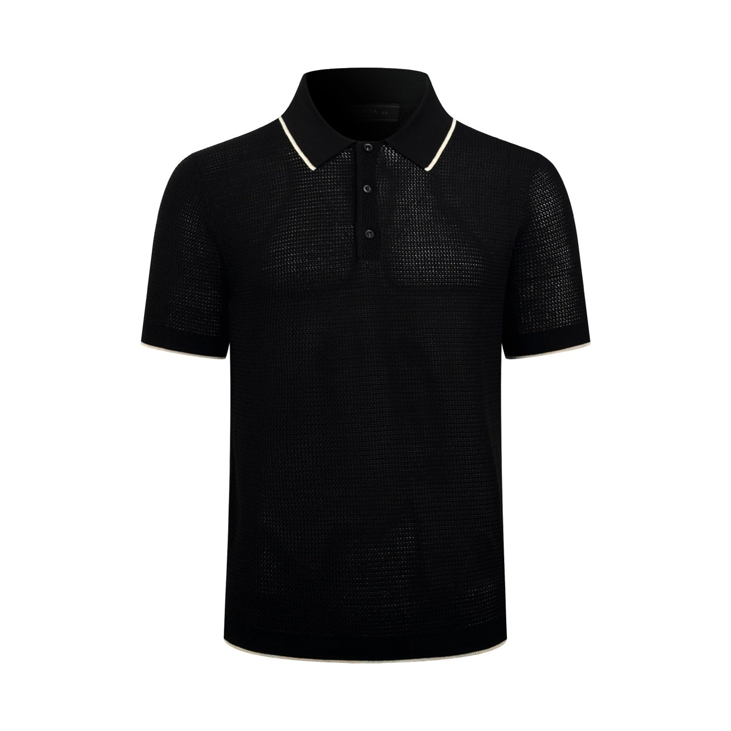 2026 New Triangle Brand Logo Mesh Polo Neck Knit Top (CC983-A75)