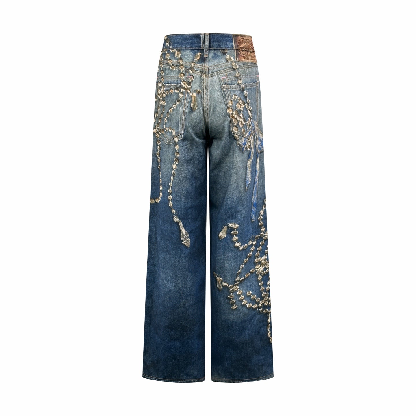 2026 Women's Acn Optical Illusion Striped Dyed Jeans (EE416)