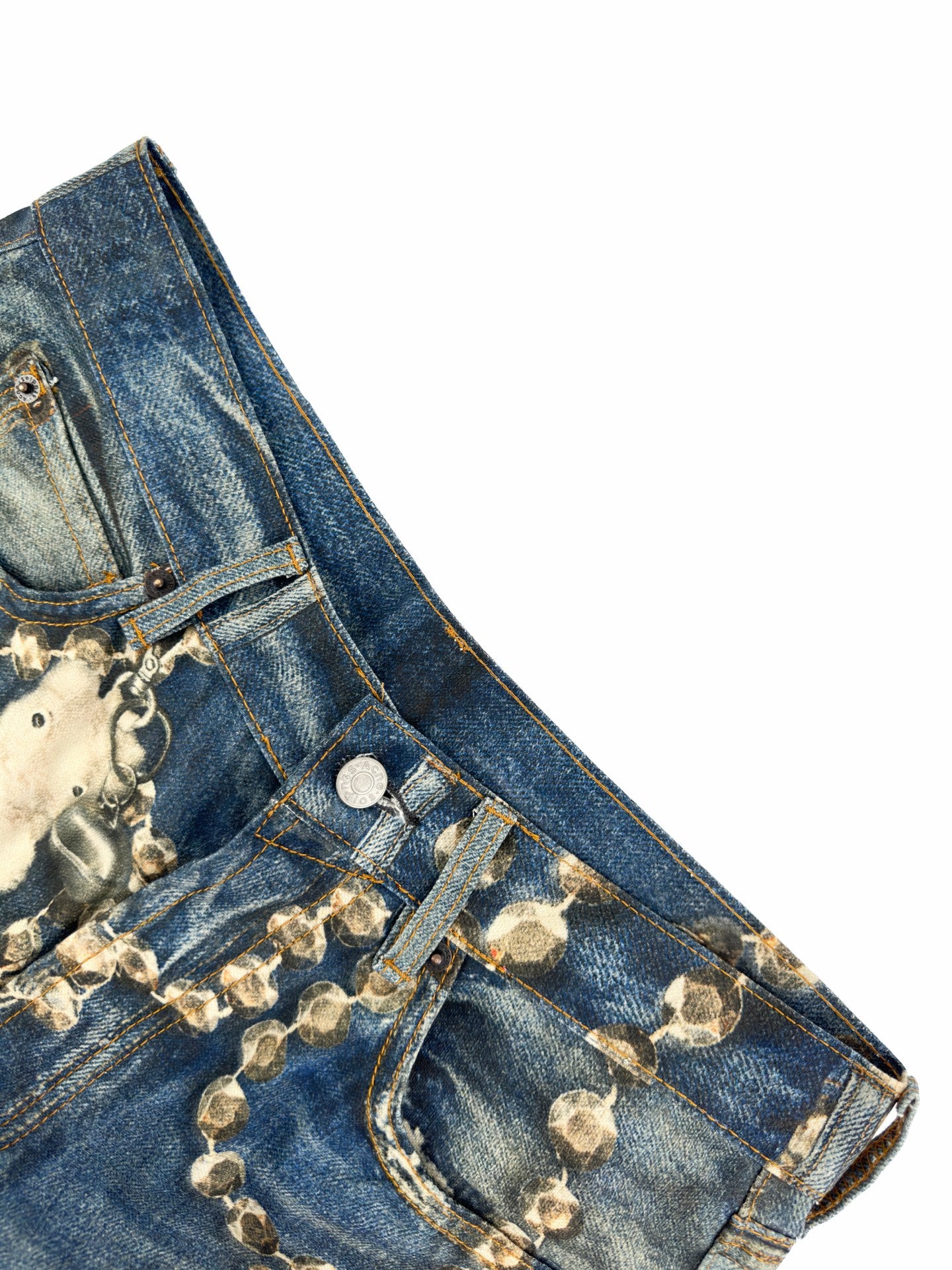 2026 Women's Acn Optical Illusion Striped Dyed Jeans (EE416)