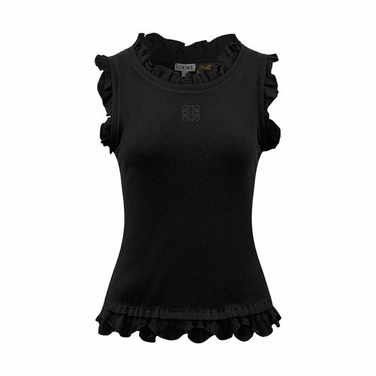 2026 Women’s Way Embroidered Ruffle Tank Top (DD129)
