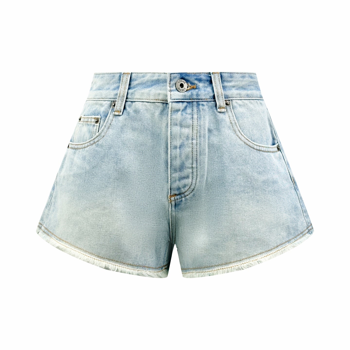 2026 Women’s Way Embroidered Leather Denim Shorts (EE422)