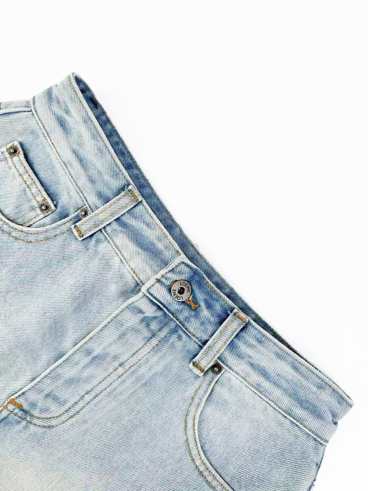 2026 Women’s Way Embroidered Leather Denim Shorts (EE422)
