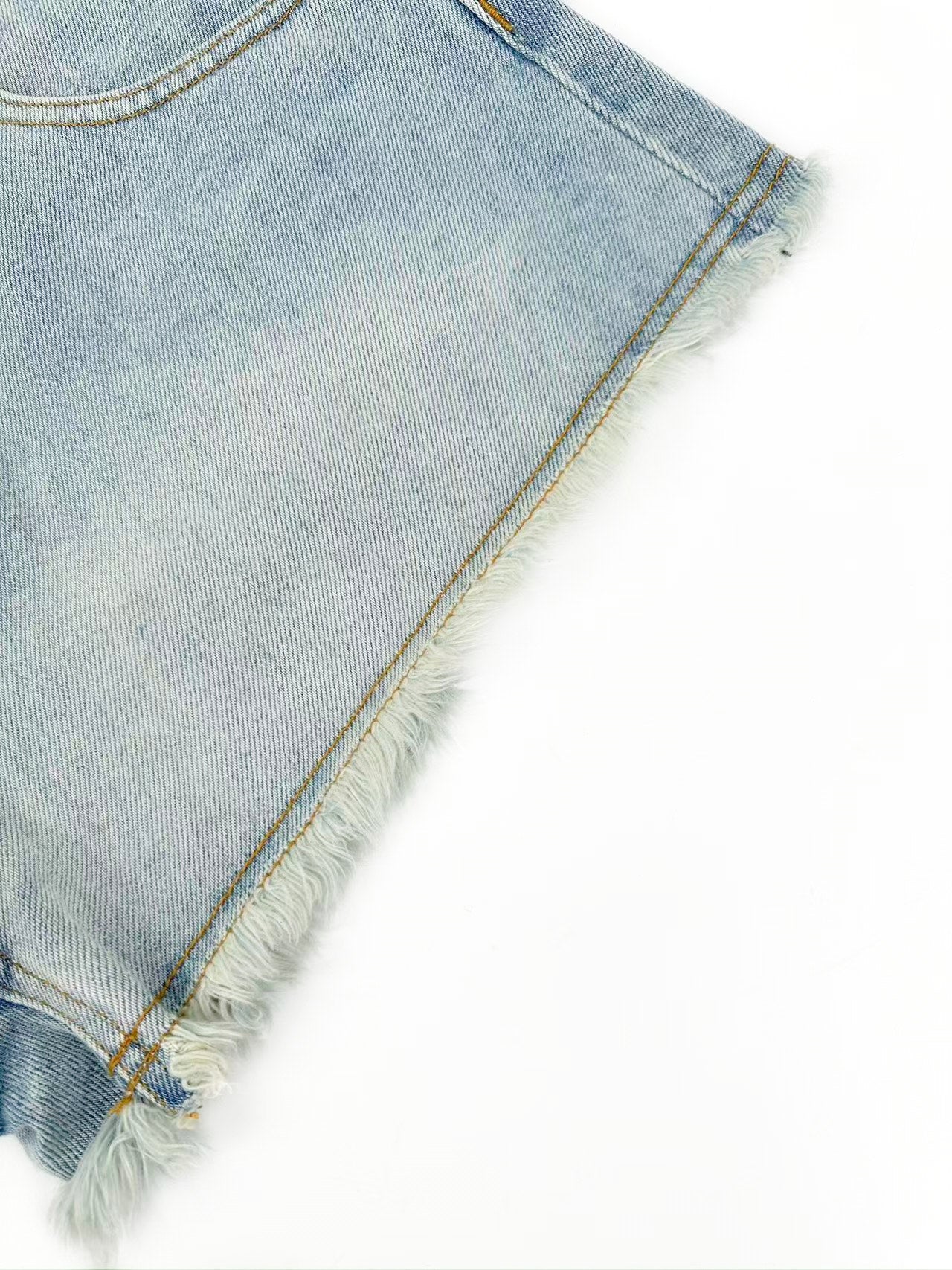 2026 Women’s Way Embroidered Leather Denim Shorts (EE422)