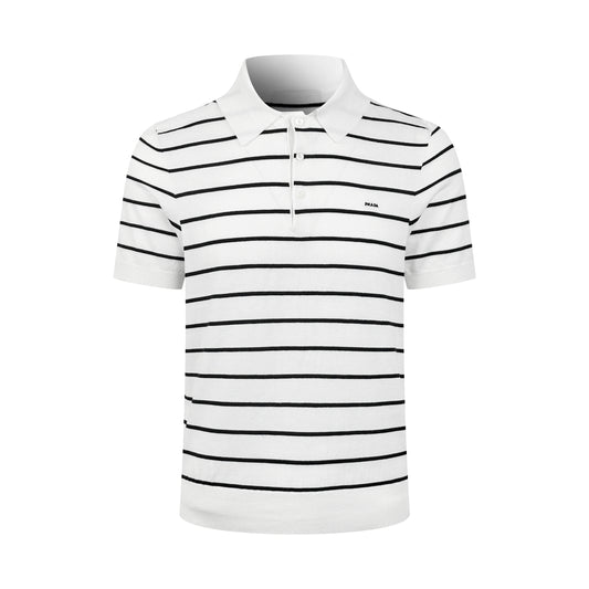 2026 New Triangle Brand Logo Striped Polo-Neck Knit (CC991-A70)