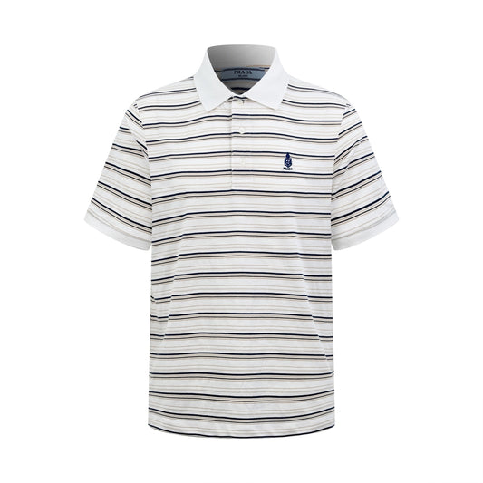 2026 New Triangle Brand Logo Striped Polo Shirt (CC992-A60)
