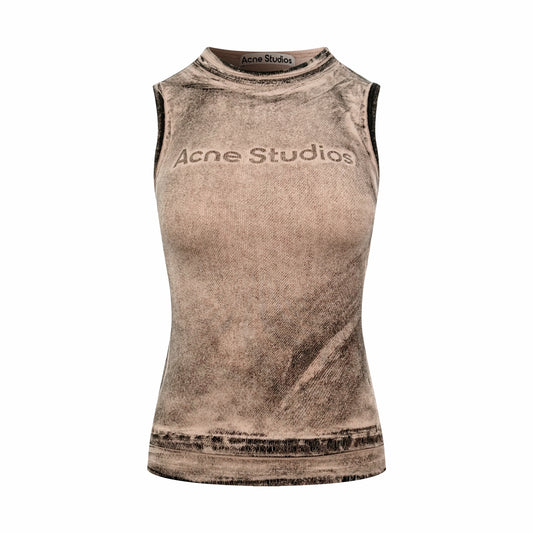 2026 Women's Acn Fake Two-Piece Logo Print Tank Top (EE442)