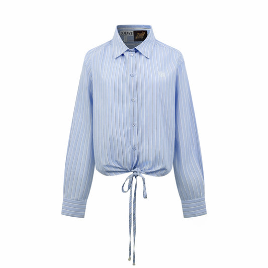 2026 Women's Way Embroidered Striped Laced Shirt (FF776)