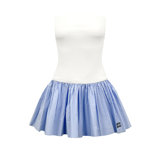 2026 Women's MM Logo Checkered Dress (FF774)