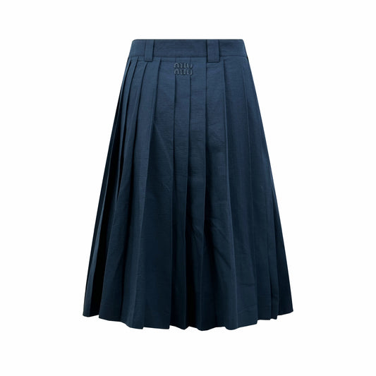 2026 Women's MM Logo Embroidered Pleated Skirt (FF775)