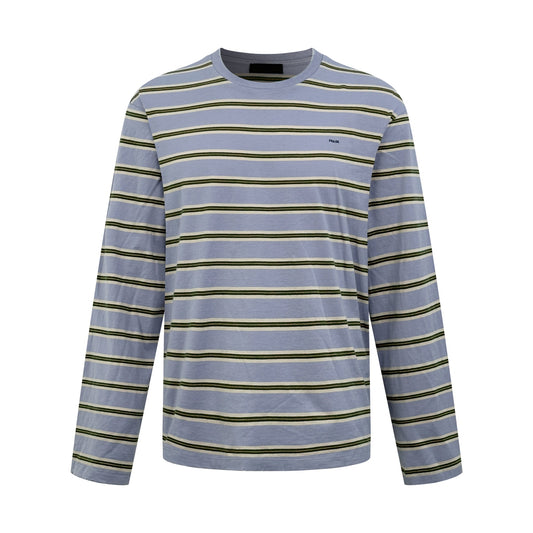 2026 New Model Triangle Brand Embroidered Striped Long-Sleeve Shirt (CC7006-A70)