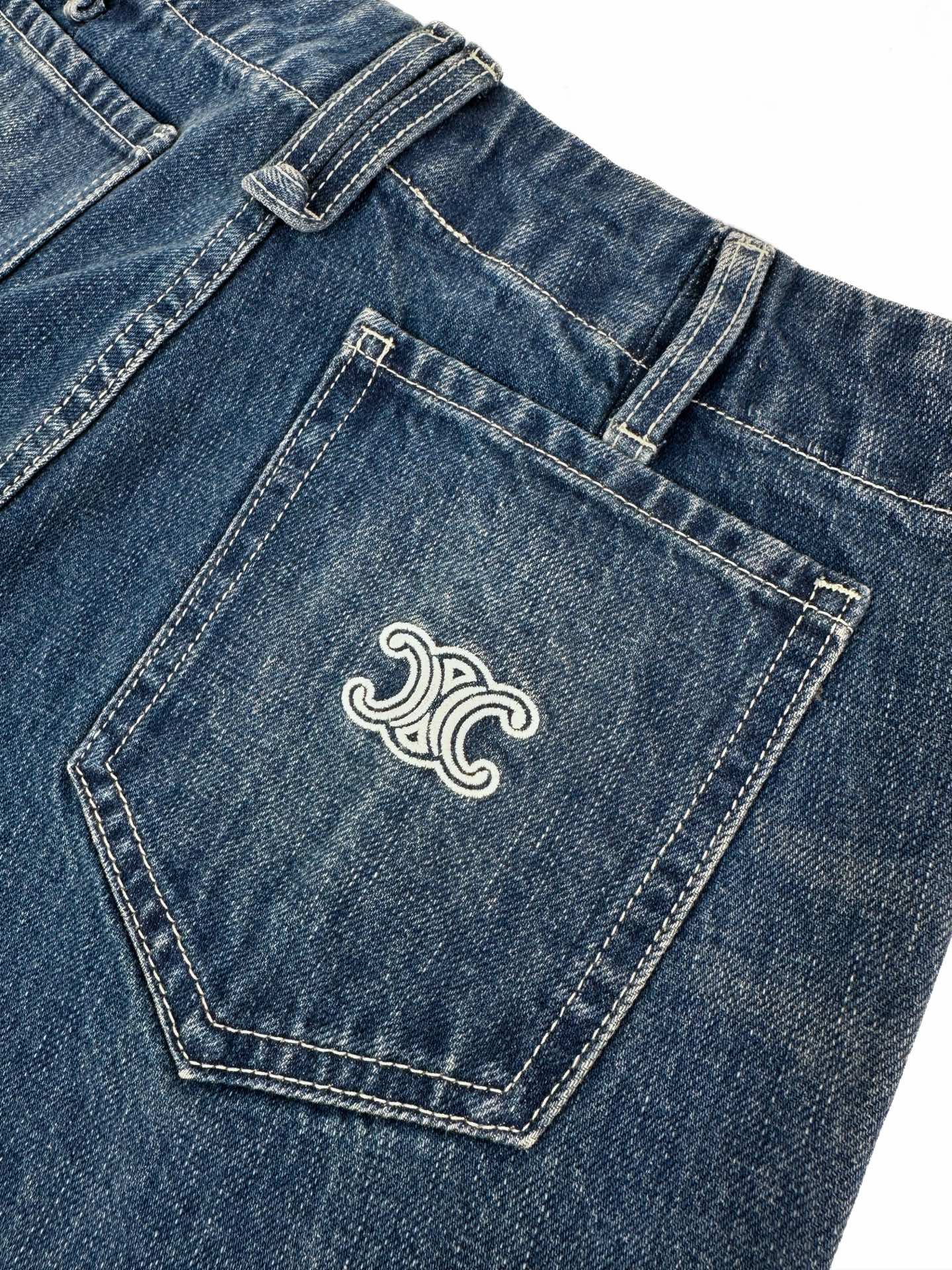 2026 Women's Ce Logo Flared Denim Jeans (EE427)