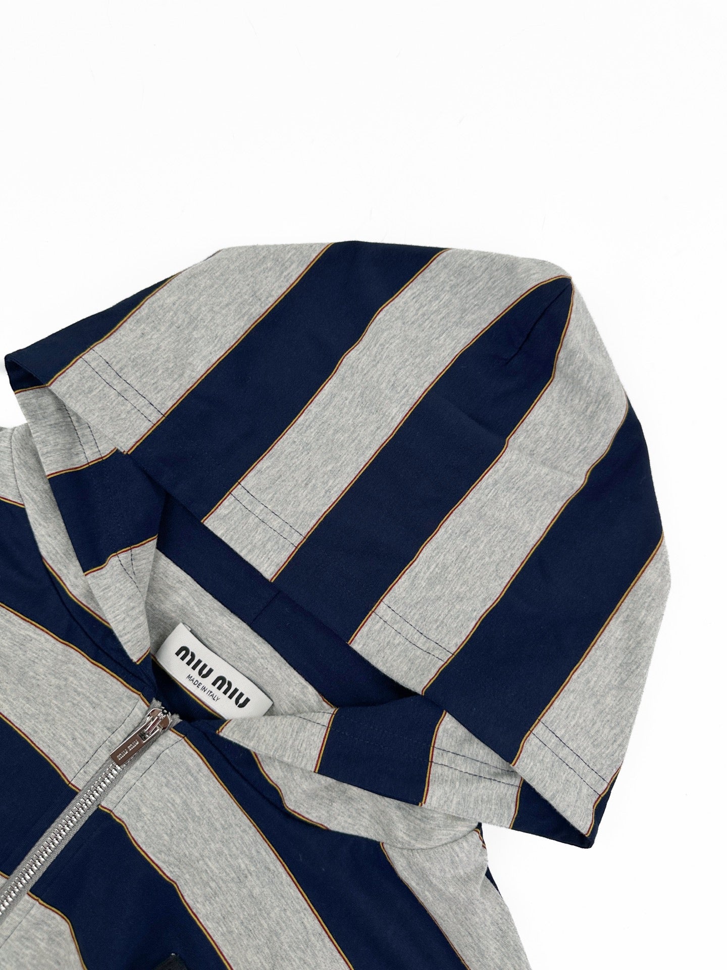 2026 Women's MM Logo Striped Hooded Coat (DD155)