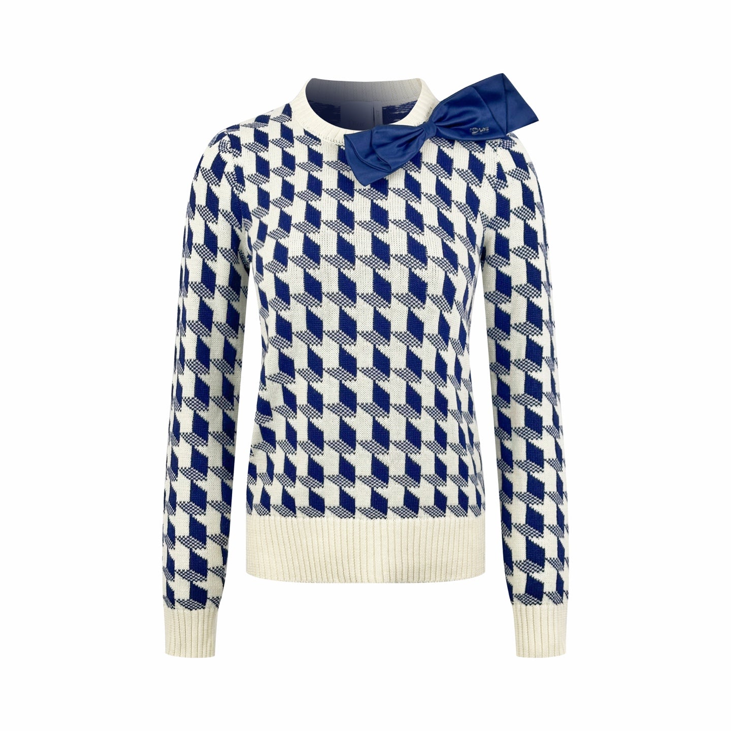 2026 Women's CD Butterfly Knot Peacock Pattern Plaid Sweater (DD144)