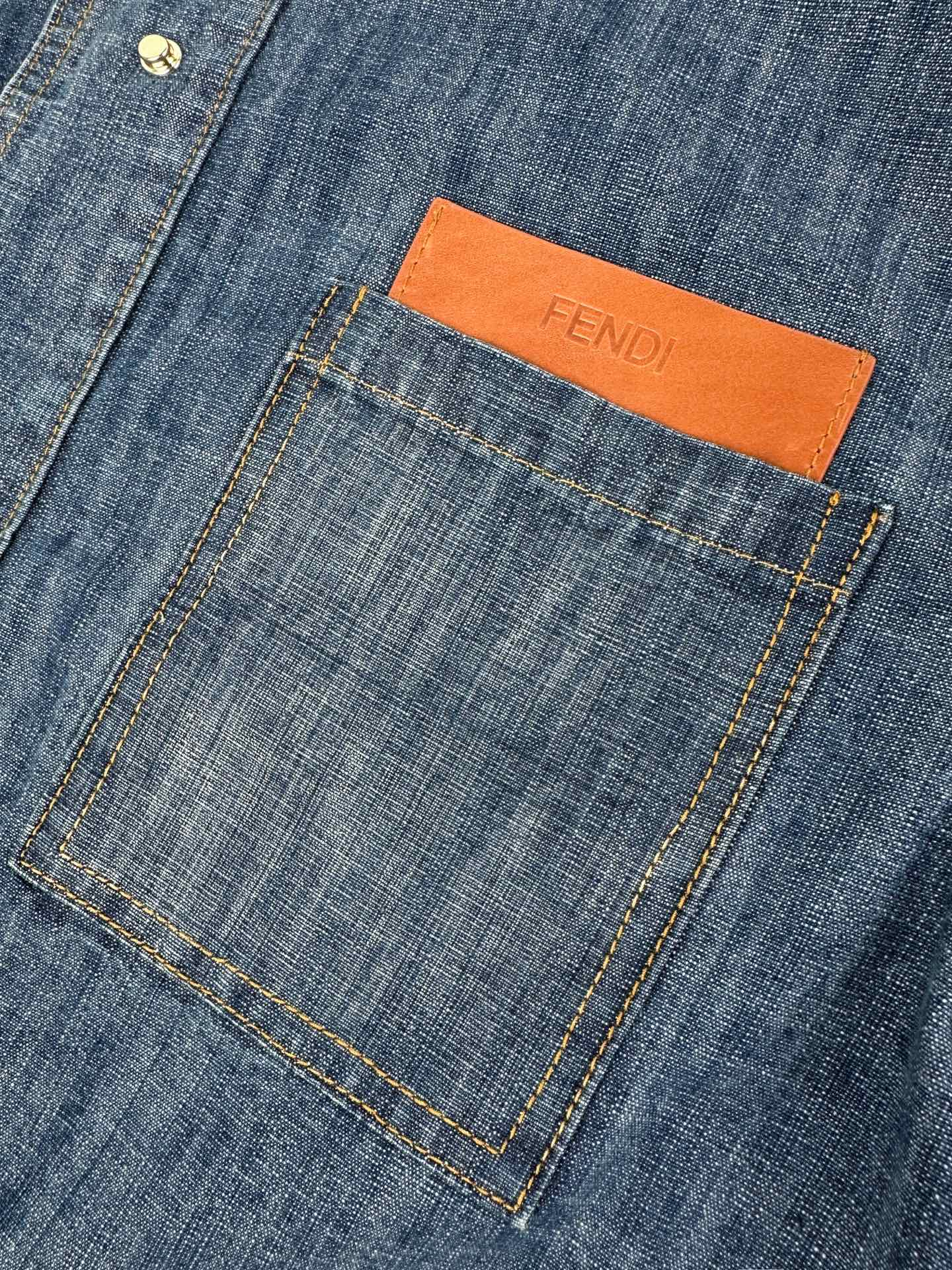 2026 Women's FF Leather Patch Denim Jacket (EE436)