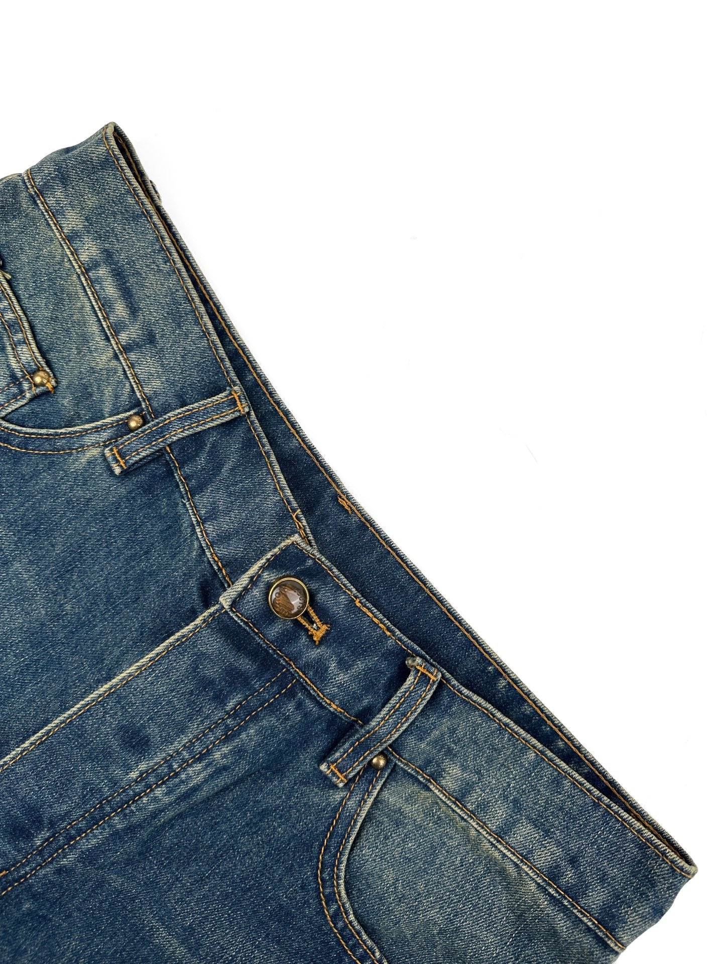 2026 New Model LY Leather Detail Pockets Denim Jeans (BB4018-B80)