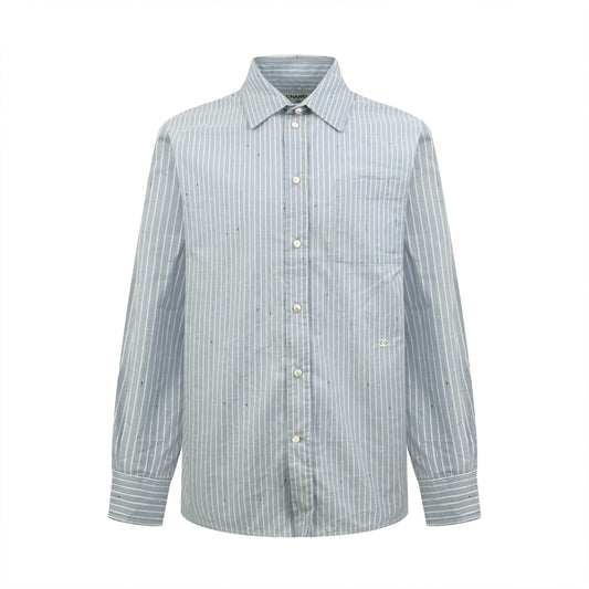 2026 New Model CC Double-C Embroidered Stripes Shirt (CC7008-B55)
