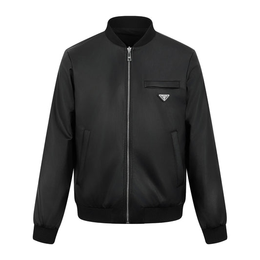 2026 New Model Triangle Brand Two-Sided Wear Leather Plain Weave Jacket (25288-D10)