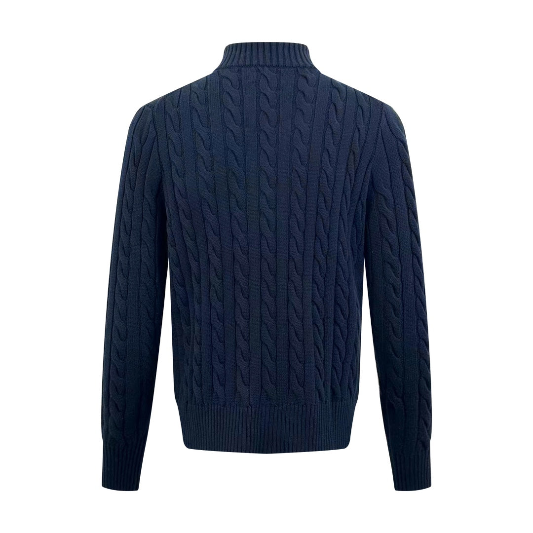 2026 New RL Decorative Knot Zip Knit Sweater (25274-B30)