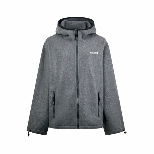 2026 Women's MM Embroidered Logo Hooded Coat (FF821)