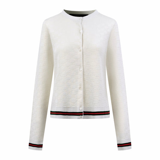 2026 Women's GU Full-Print Jacquard Sweater Blazer (DD183)