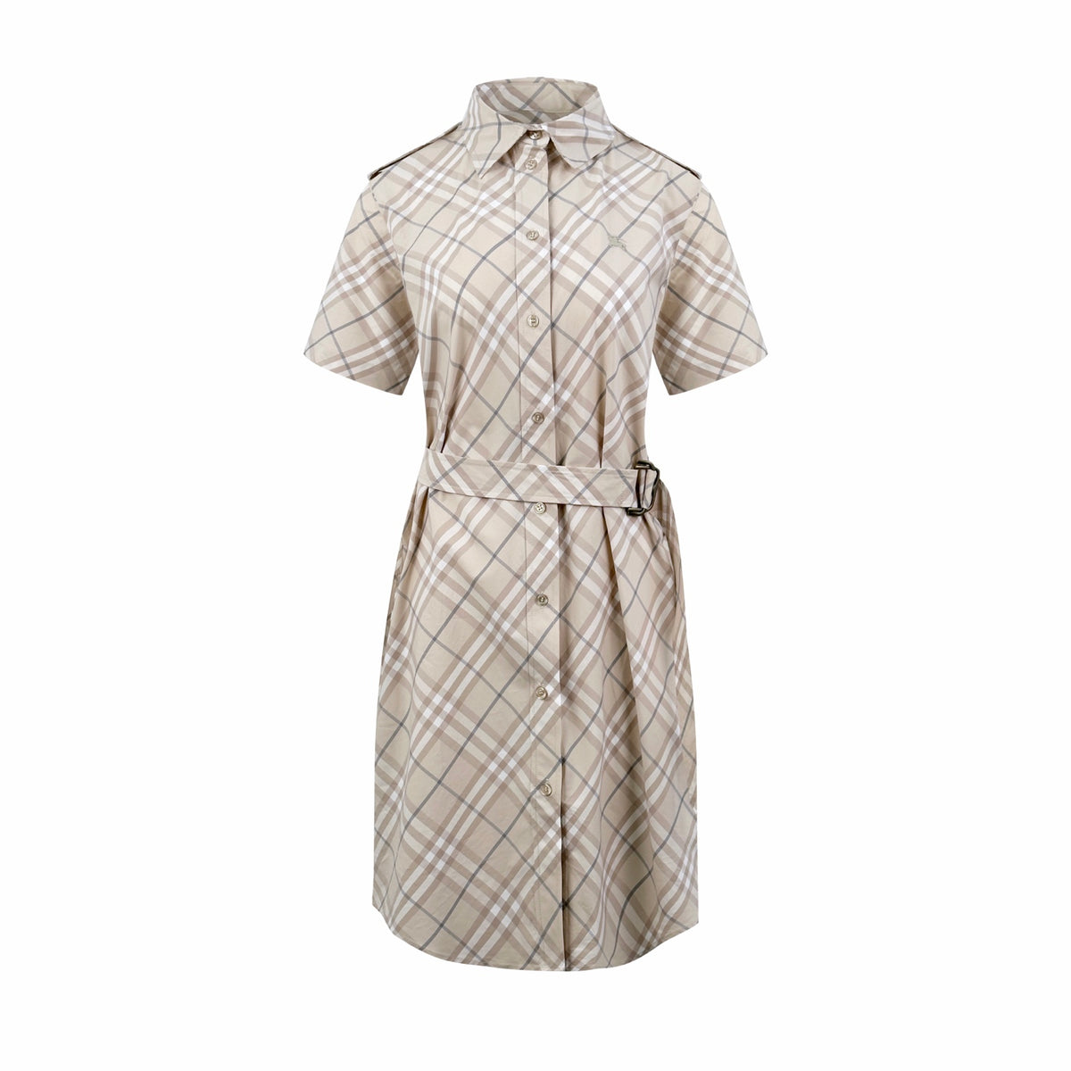 2026 Women's BBR Embroidered Checkered Shirt-style Dress (DD180)