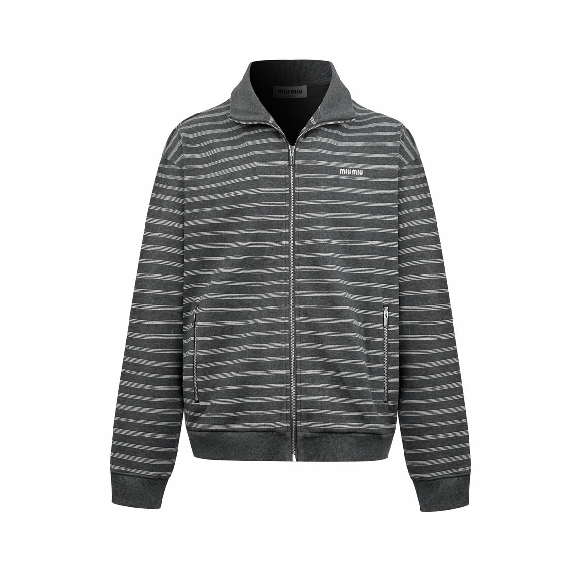 2026 Women's MM Logo Striped Zip-Up Coat (FF820)