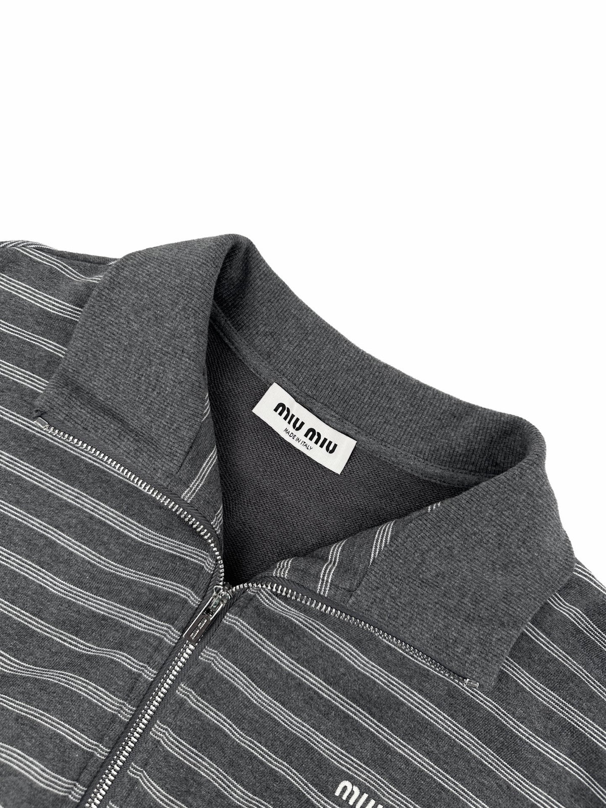 2026 Women's MM Logo Striped Zip-Up Coat (FF820)