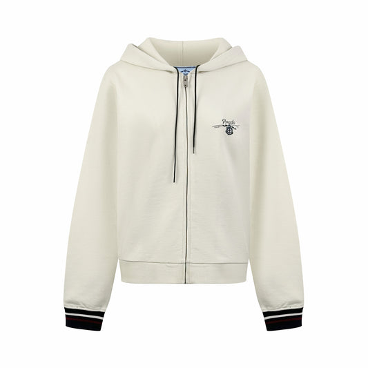 2026 Women's Triangle Brand Printed Hooded Zip-Up Coat (FF772)