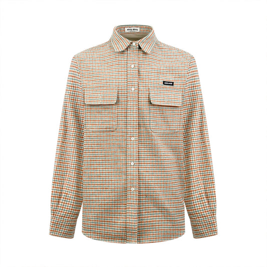 2026 new MM logo checked shirt jacket (CC7036-B70)
