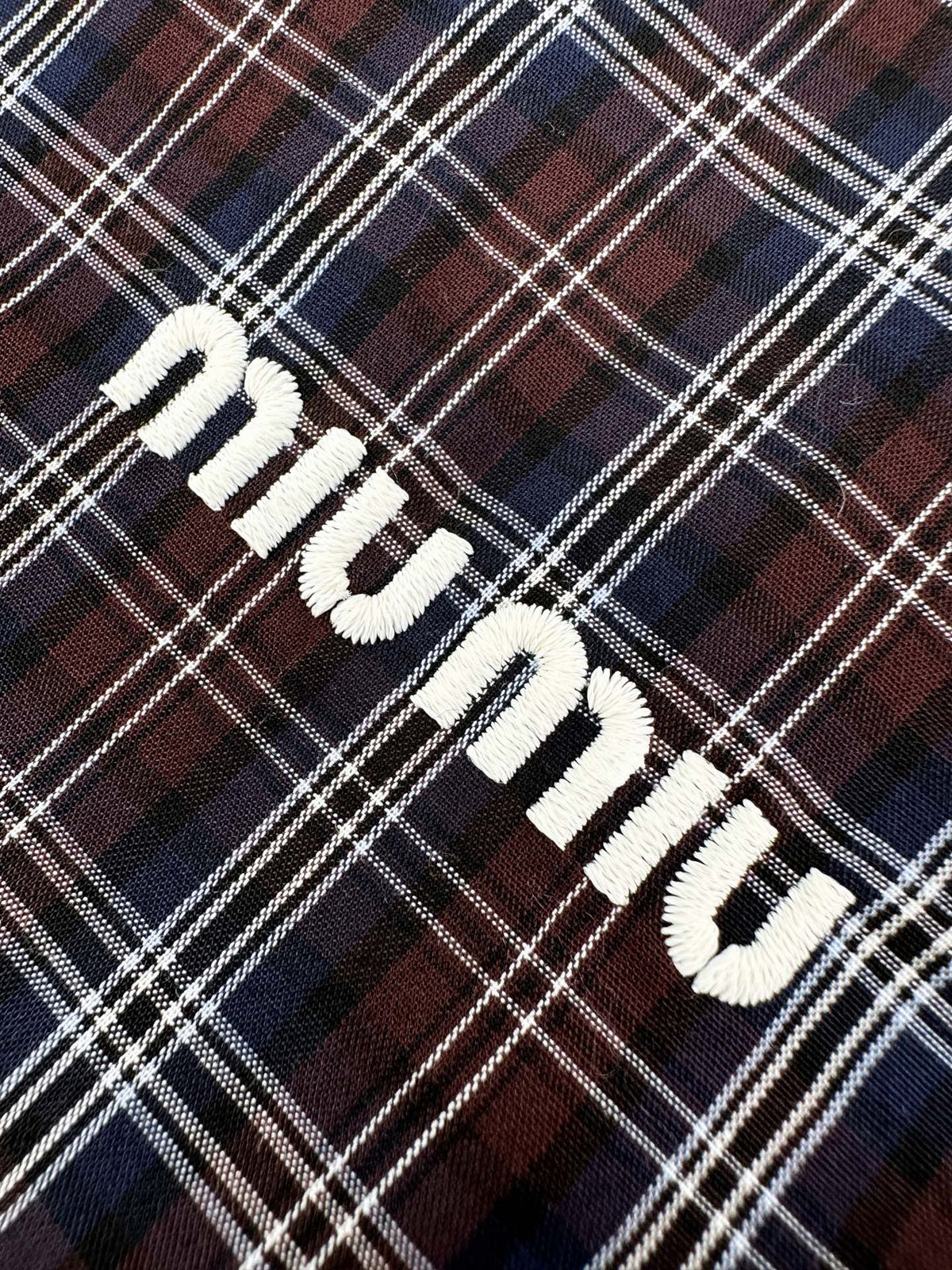 2026 Women's MM Logo Checkered Long-Sleeved Dress (FF848)