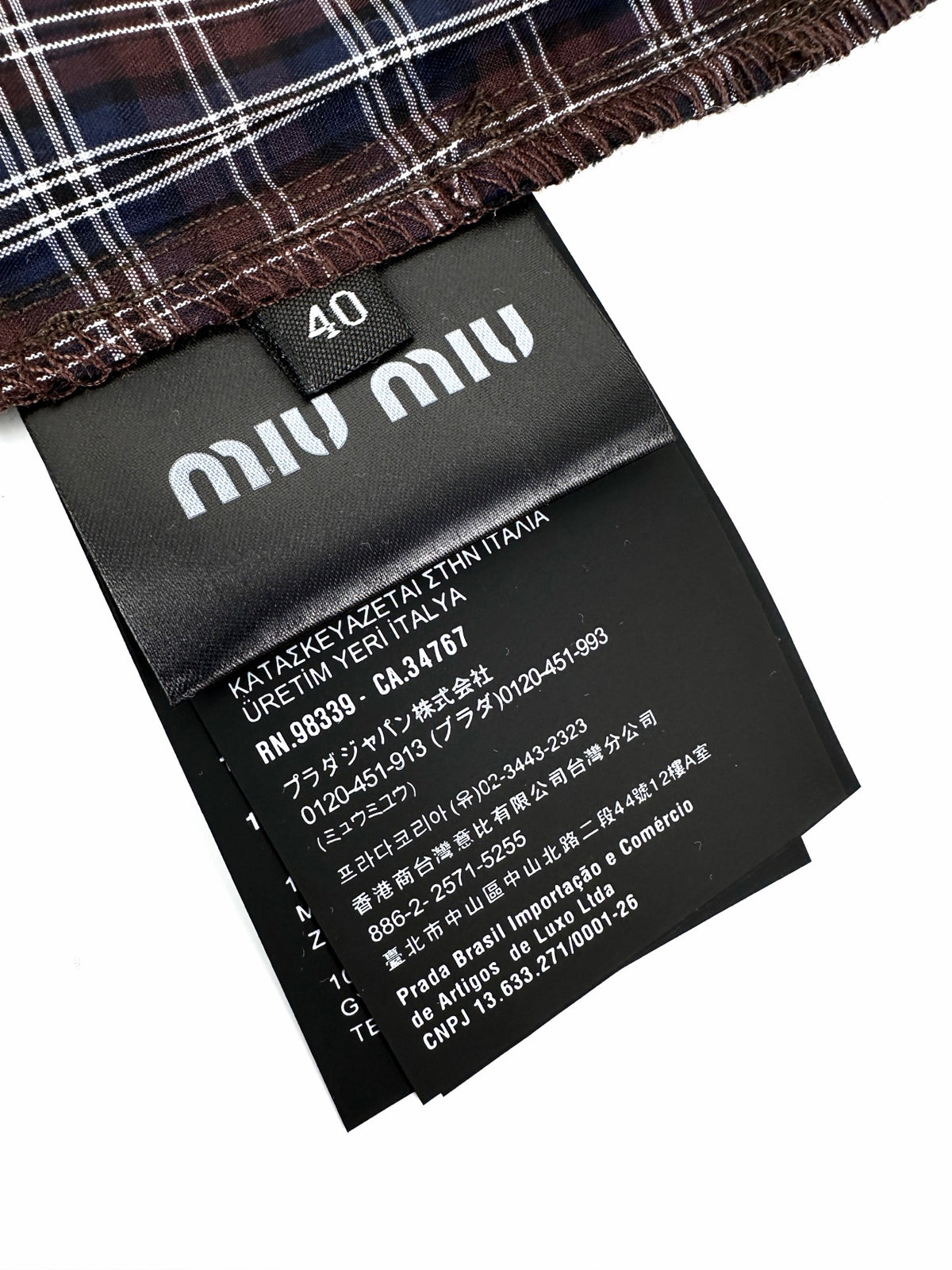2026 Women's MM Logo Checkered Long-Sleeved Dress (FF848)