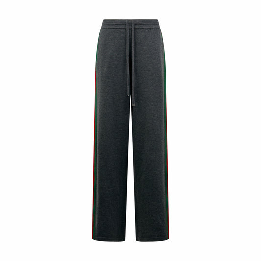 2026 Women's GU Color-Matched Striped Wool Pants (DD205)