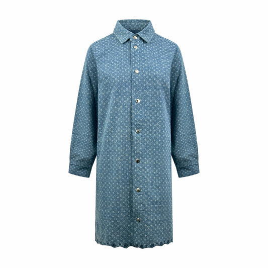 2026 Women's LY Label Full Print Denim Dress (EE451)
