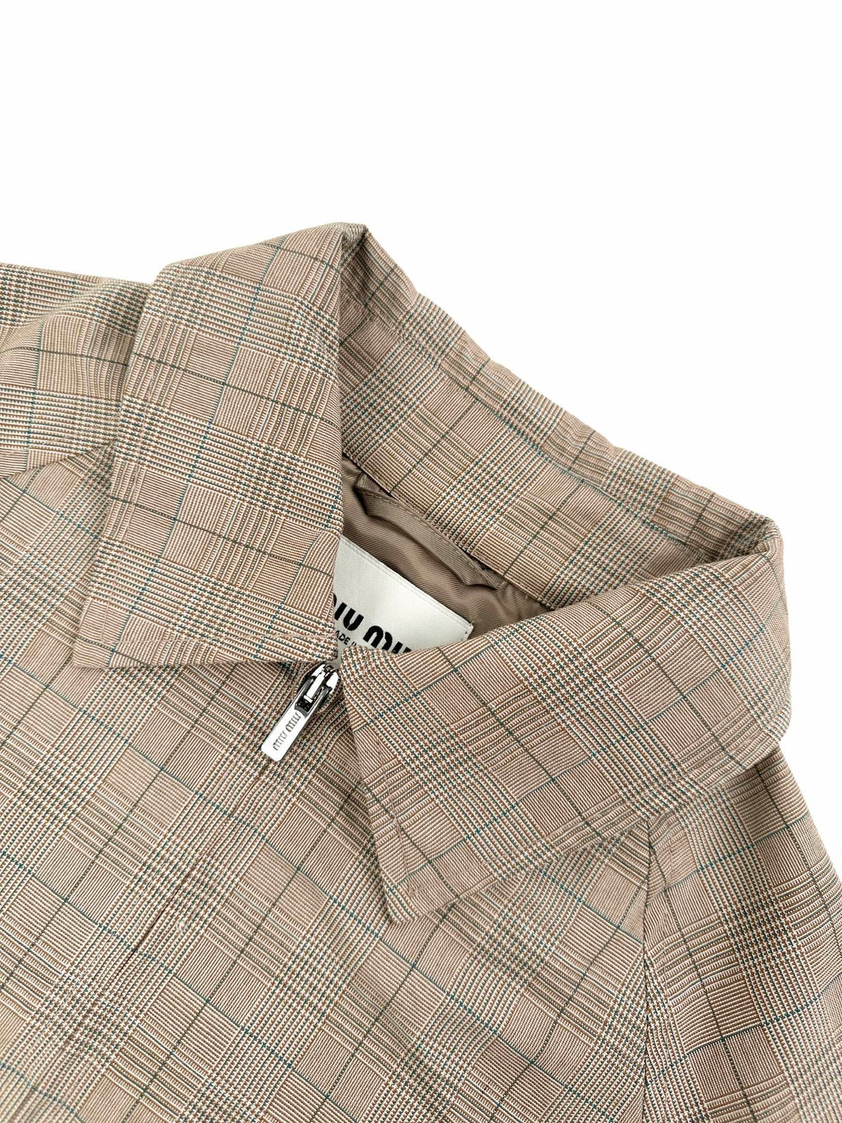 2026 Women's MM Logo Embroidered Plaid Coat (FF822)